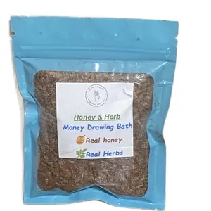 Honey & Herb Money Drawing Bath Soak - For Luxury Bath, Money Drawing - All Natural Skin Care Hygiene - Sold As Curio - Real Honey & Herbs (1) Pack Personal Care