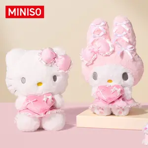 MINISO Genuine Hello Kitty plush doll, adorable soft stuffed toy with classic cute design. Exquisite plush figure perfect for collection, daily decor and sweet gifts for girls, kids and Hello Kitty fans on various occasions.