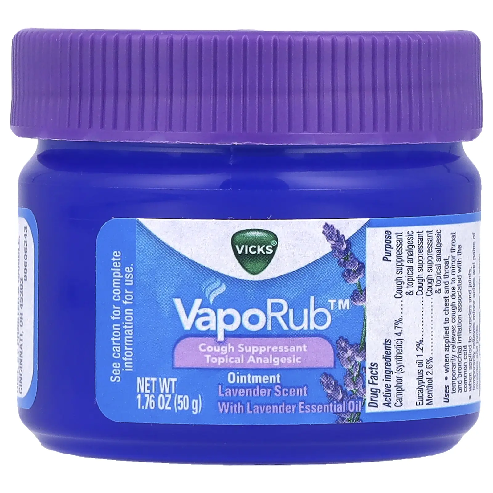Vicks VapoRub™, Ointment, Lavender, 1.76 oz (50 g) | HSA/FSA Eligible Vicks VapoRub™, Ointment, Lavender, 1.76 oz (50 g) | HSA/FSA Eligible