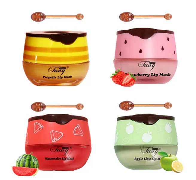4 PCS Bee Lip Balm Honey Pot,Lip Mask Prevention Dry and Cracked Lip Scrubs Exfoliator Lip Wrinkle Skin Care