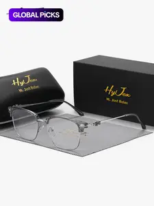 Unisex Vintage Sunglasses Brow Bar Frame, Casual Trendy Half Rim Glasses, Metal Plastic Frame, All Seasons Wear, Decorative Lenses, Square Browline Glasses, Semi Rimless Glasses, Square Frames Eyeglasses