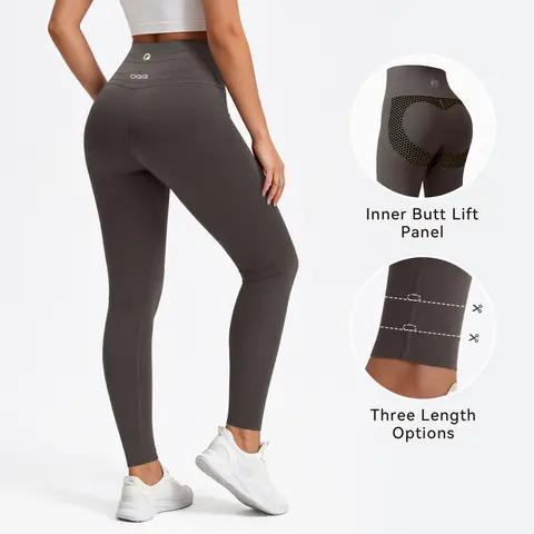 OYV Women's Yoga Pants, High Waisted Butt Lift Leggings with Tummy Control, Inner Lift Panel & 3 Customizable Lengths for Workout, Running & Daily Wear