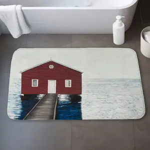 360 stand Marine Nautical Print Bath Mat - 21x34 in Rectangular Microfiber Foam Absorbent Bath Mat for Boathouse Bathroom Decor & Home Supplies (C1BM2134CJ9165), Water Absorbent Mat, Rectangle