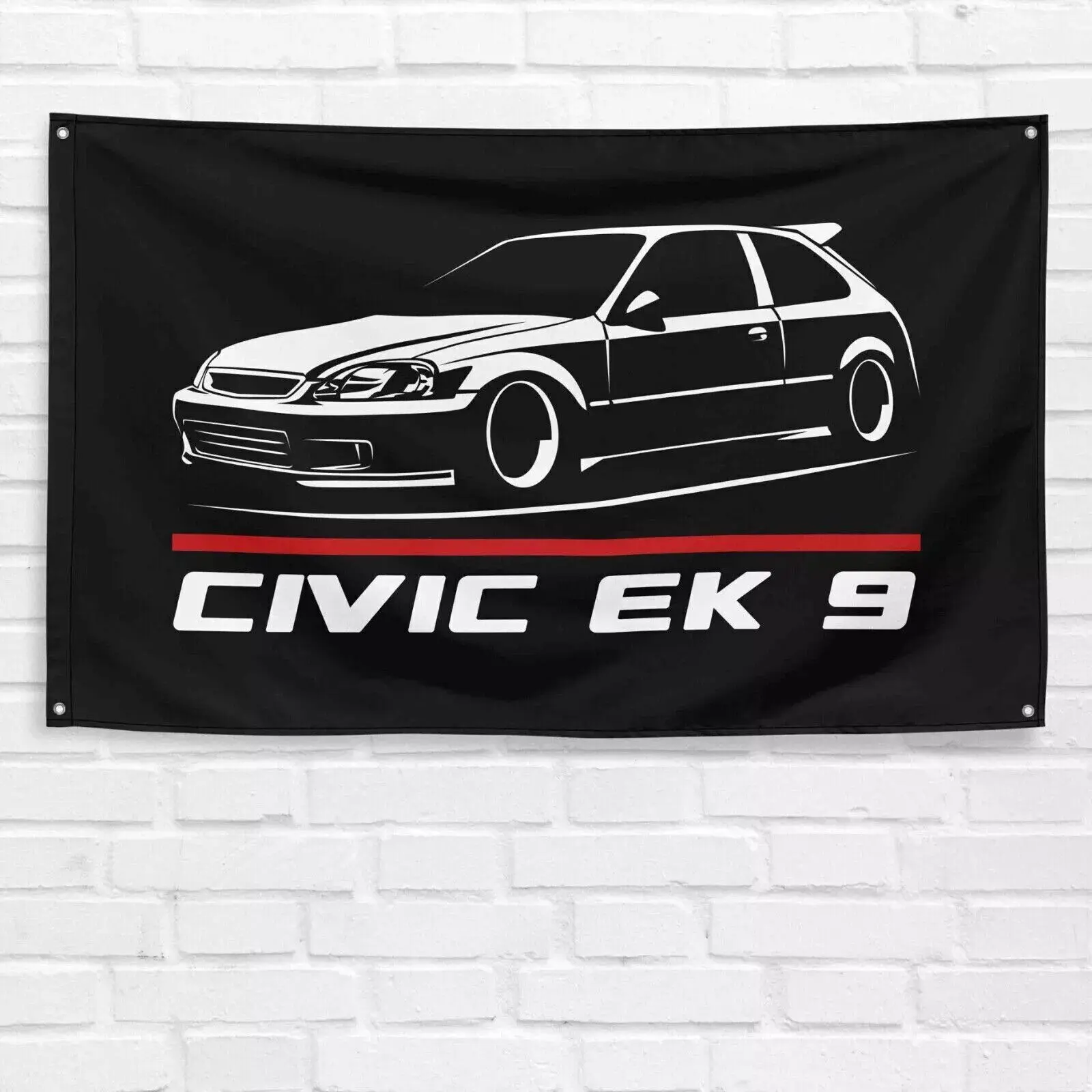 Unbranded & Handmade 3x5 ft Polyester Decor Flag, Car Enthusiast Banner for Civic EK9, Dad Birthday Gift, Room Decor, Polyester Fabric, Birthday Gift Ideas, Wall Decor