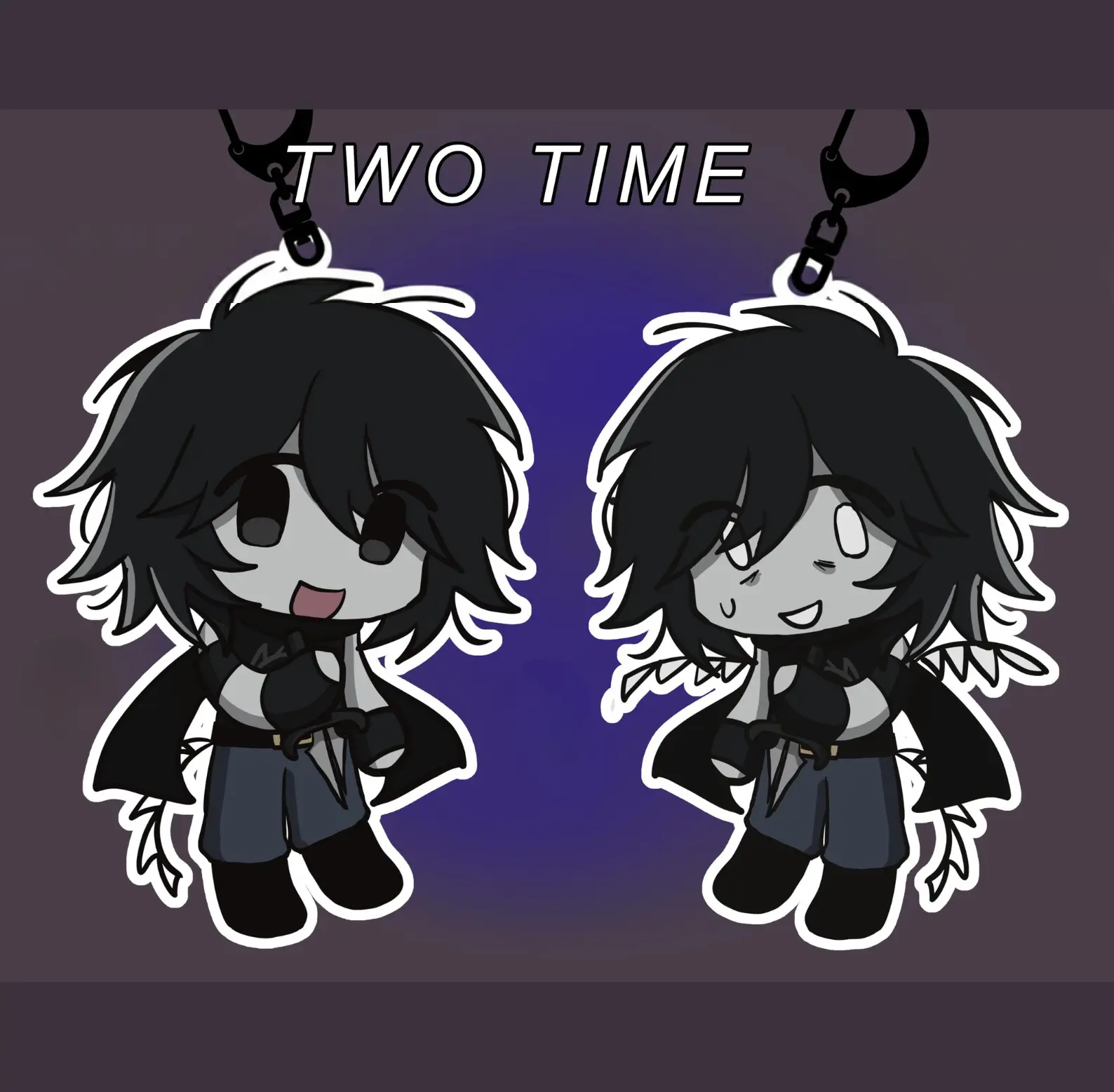Two Time & Azure Forsaken Keychains, AzureTime Roblox Keychain