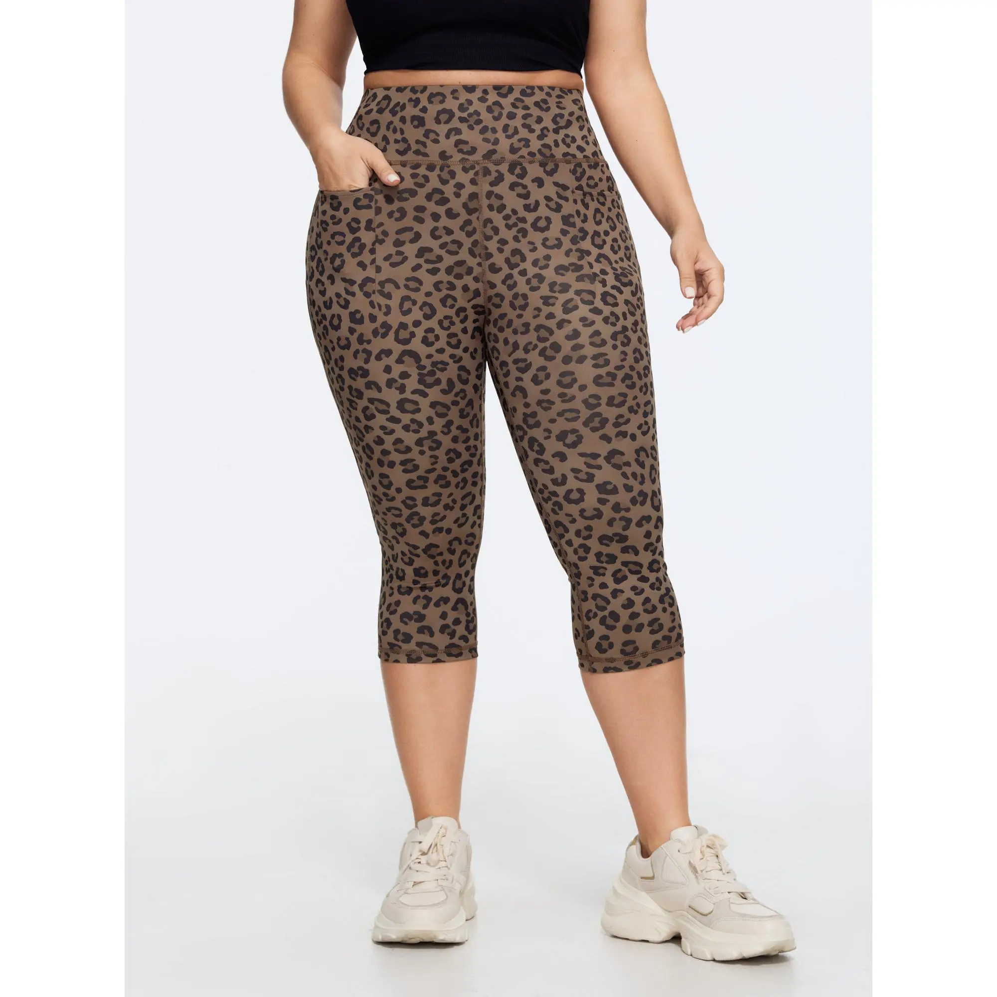 BloomChic Stretchy Leopard Print Wide Waistband Leggings 【M-6XL】 BloomChic Stretchy Leopard Print Wide Waistband Leggings 【M-6XL】