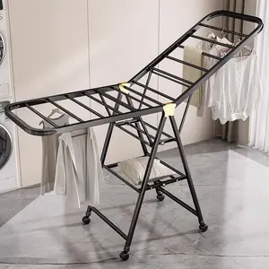 Clothes Drying Rack - Foldable Laundry Drying Rack for Clothing & Bedding, Easy-to-Assemble, Space-Saving Metal Airer with Non-Slip Feet, Indoor & Outdoor Use