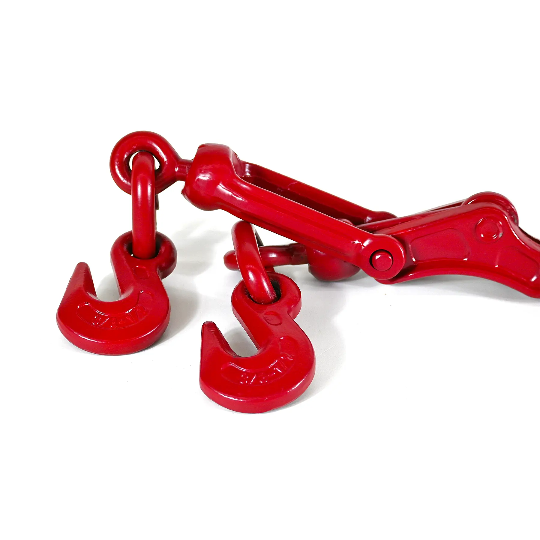 Carbon Steel G70/G80 Lever Load Binder with G80 Hooks & Retainer Switch, 28000 lbs & 5400 lbs Capacities, Fits 5/16"-3/8" Chain, for Flatbed Hauling, Industrial Loads, Trucks
