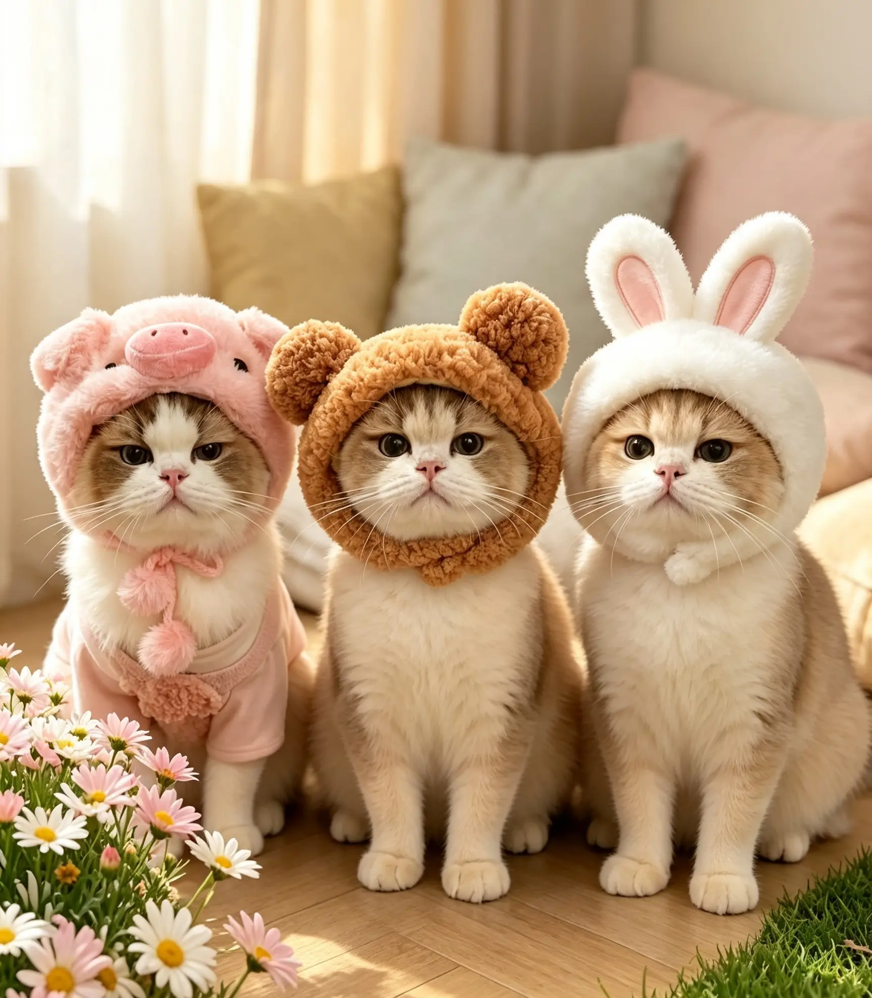 3-Pack Cute & Funny Pet Winter Hats, Warm Sports & Outdoor Headgear Costume Props for Small Dogs and Cats