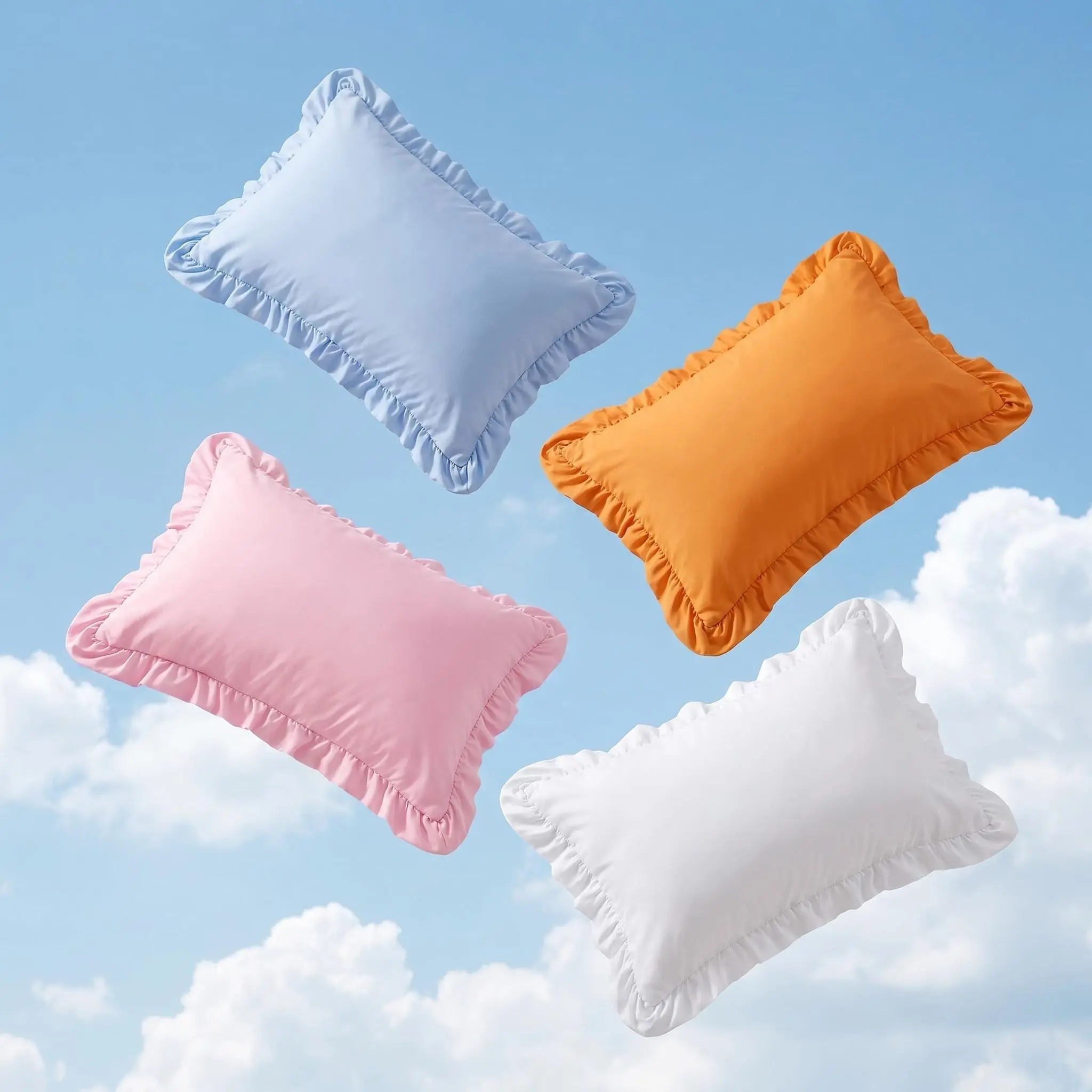 [ Summer Sale Deals ]NTBAY Premium 1800 Series Ruffled Bedding Shams — Romantic 2" Ruffle Trim Pillowcases, Ultra Soft Brushed Microfiber Decorative Pillow Covers, Shabby Chic Cottage Style, Standard/Queen/King (2 Pcs)