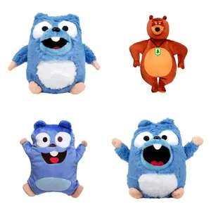 Anime Grizzy & The Lemmings Plush Kawaii Cartoon Grizzly and Lemmings Anime Peripheral Stuffed Doll for Kids' Birthday Cute Gifts