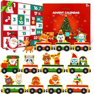 Christmas Gift for Kids — 2025 Magnetic Wooden Set Advent Calendar, 24‑Day Xmas Countdown Toys for Toddlers & Kids, Montessori Holiday Surprise Gift