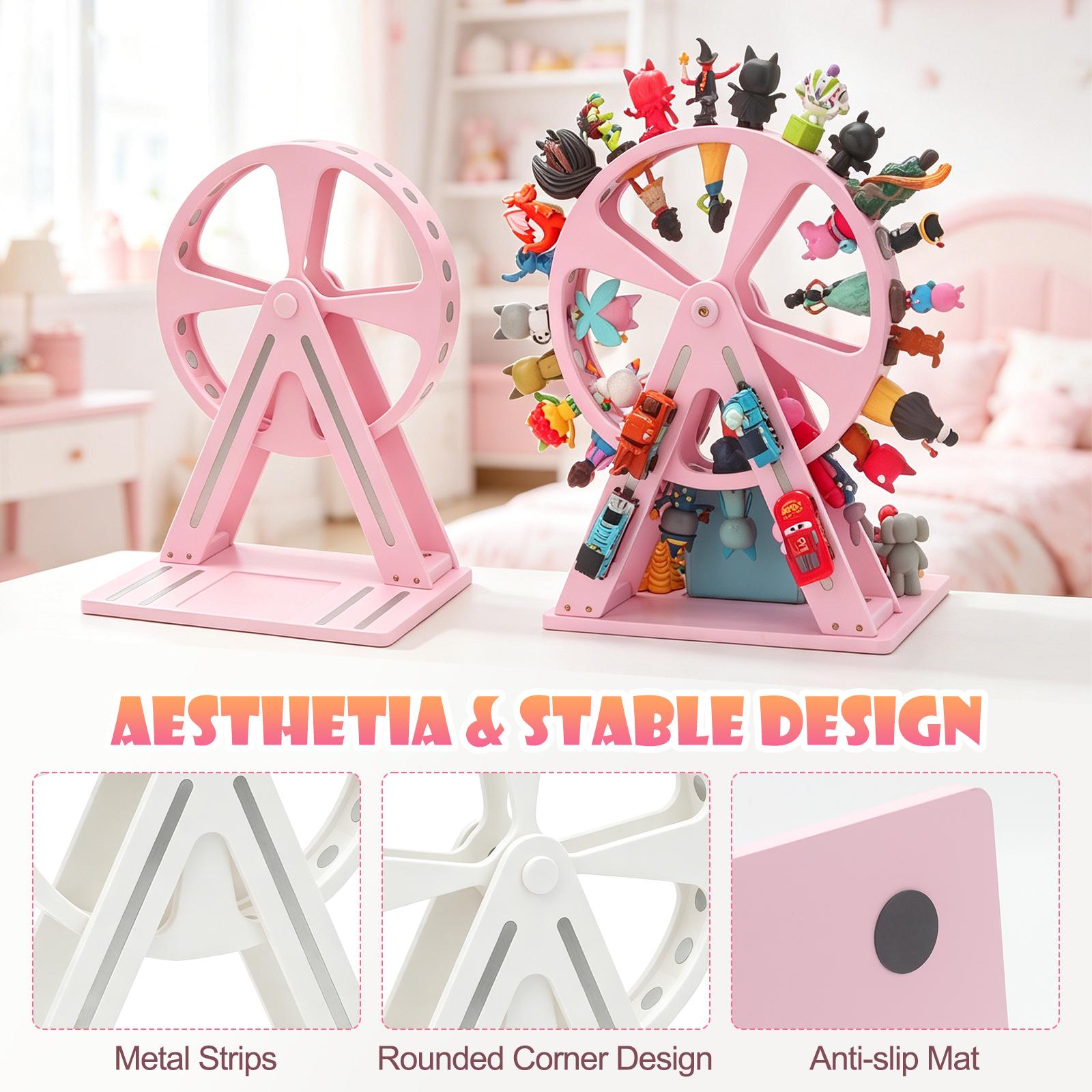 For Tonies Box Organizer Storage Shelf 360° Ferris Wheel, Magnetic Floating Shelves for Generation 1 & 2 Player Tonies Figures box, Display Collection 50~70 Characters