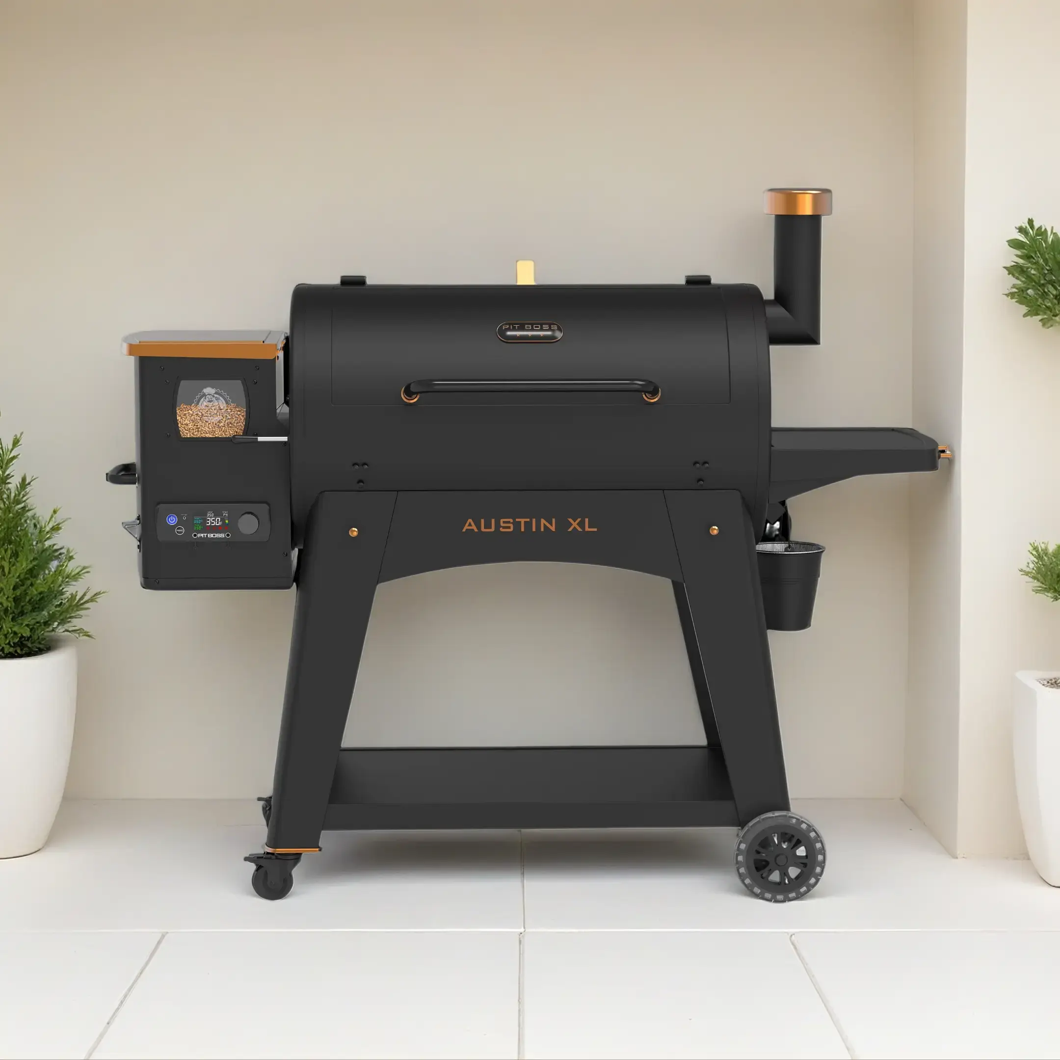Pellet Smoker, Austin XL 1000 Square inch Wood Fired Pellet Grill, Onyx Series, Pit Boss