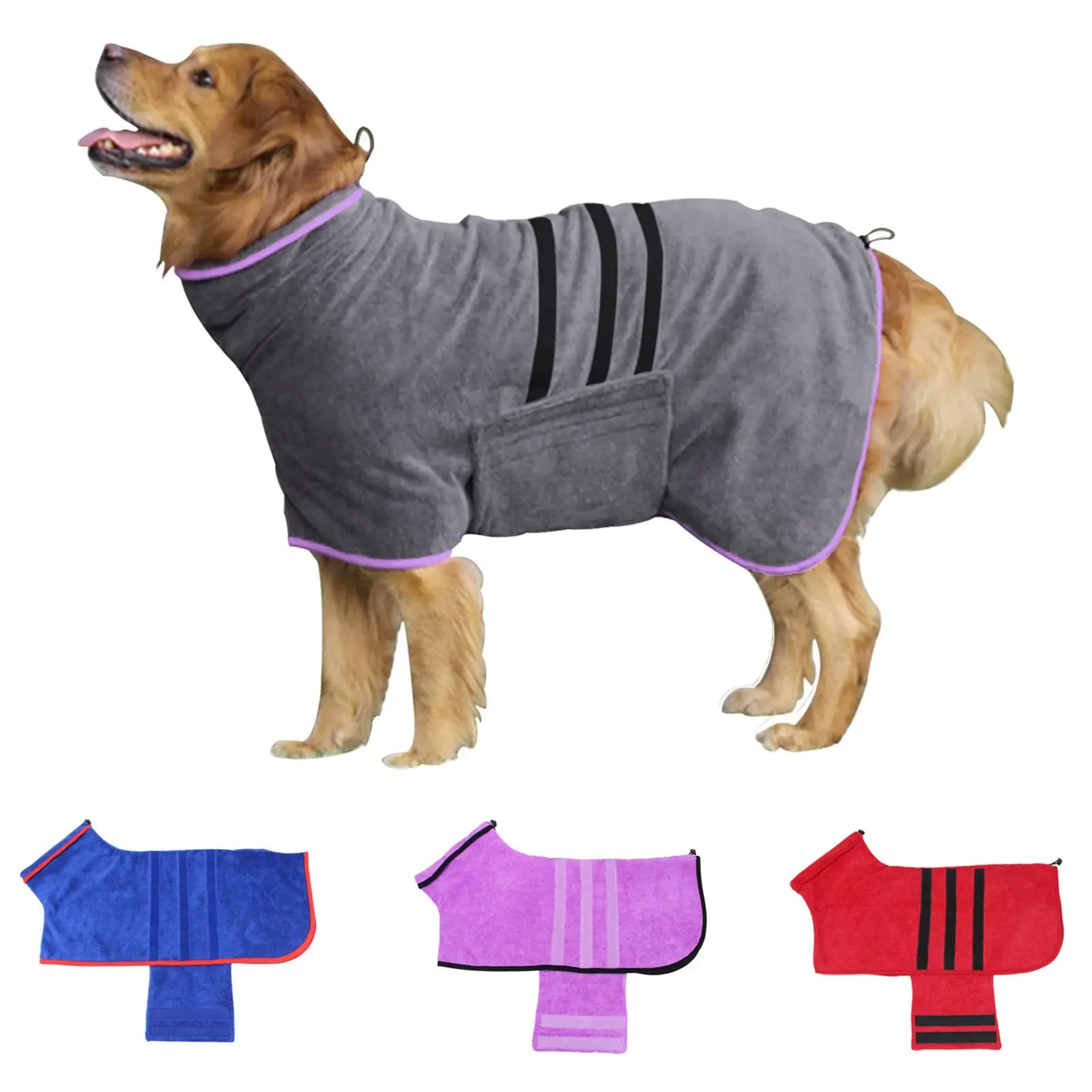 Adjustable Pet Bathrobe, Quick Drying Pet Bathrobe, Pet Towel, Soft Absorbent Pet Towel, Dog & Cat Clothing Supplies