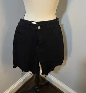 #28 Black Shein Ripped Shorts