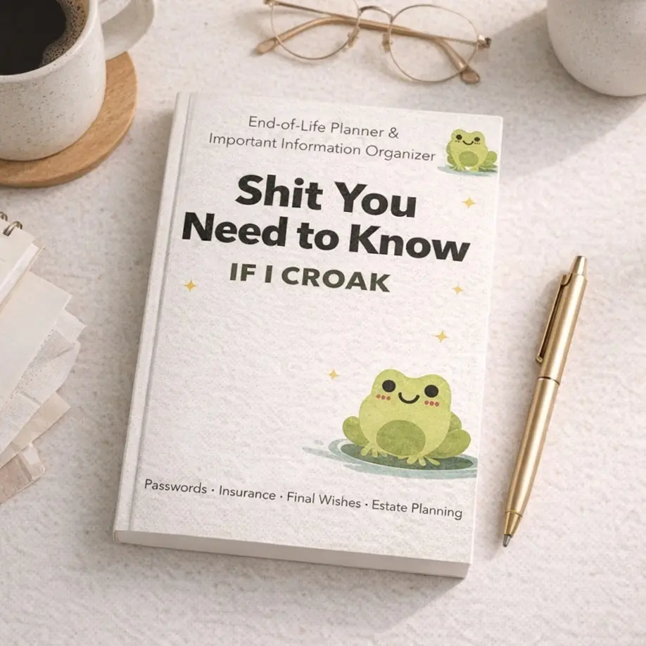 Razbry Reefs LLC End-of-Life Planner - Funny Personal Organiser for Important Information, Passwords, Final Wishes & Estate Details (Office Stationery & Supplies)