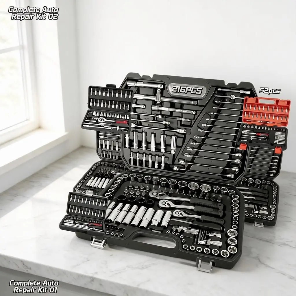 ‌Home & Car Repair Professional Tool Set 45/52/216Pcs‌ – Multi-Functional Portable Toolbox for Enthusiasts & Professionals, Gift for Friends, Local Shipping