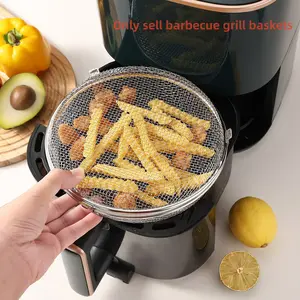 304 Stainless Steel Air Fryer Accessory, Food Basket Drain Tray, Home Drying Mesh Sieve, Dishwasher Rack, Grill Net
