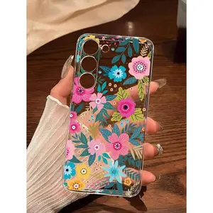 1pc Fashionable Multi-Color Floral Transparent Soft Protective Case Compatible With Samsung Galaxy Series A54/A53/A52(A52S Compatible)/A34(5G)A32(5G)/A14(5G)/A13 5G/A04S/S21/S21U/S22/S22U/S23/S23+/S23U And S24 Series A15/A35(5G)/A55(5G)/A25(5G)