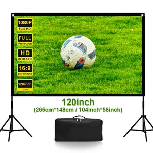TikTok Must-Have! Backyard Movie Screen｜Wrinkle-Resistant Portable Projector Screen｜100-120" 4K HD｜Sets Up in 3 Min with Stand