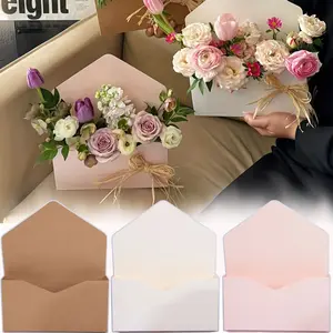 5-Pack Envelope Flower Box, Fresh Flower Handheld Box, Teacher's Flower Basket, Valentine's Day Gift, Women's Day, Christmas, Party Packaging