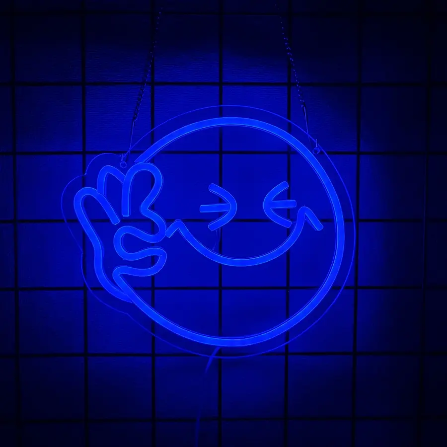 Smiling Neon Sign, Custom LED Neon Decor, Ideal for Home Wall Decor, LED Wall Accents, or Holiday Gifts for Christmas, Easter, and New Year Celebrations