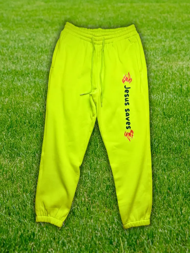 Lime Green Jesus Sweatpants