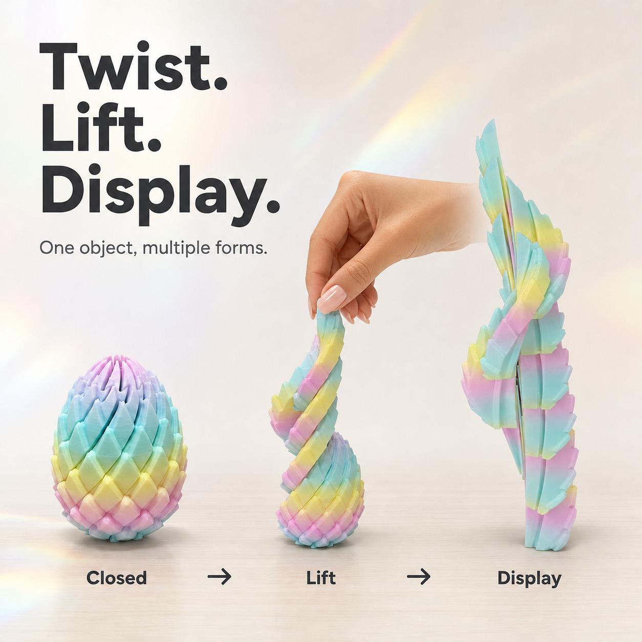 3D Printed Dragon Egg Fidget Toy — Satisfying Tactile & ASMR Sensory Toy for Stress, Anxiety & Focus | Transforming Self-Regulation Desk Fidget for Kids, Teens & Adults | Non-Toxic PLA, BPA-Free, Ages 3+ | 3 in (7.5 cm), 1.6 oz (45 g), Kids Toys, Gifts 3D Printed Dragon Egg Fidget Toy — Satisfying Tactile & ASMR Sensory Toy for Stress, Anxiety & Focus | Transforming Self-Regulation Desk Fidget for Kids, Teens & Adults | Non-Toxic PLA, BPA-Free, Ages 3+ | 3 in (7.5 cm), 1.6 oz (45 g), Kids Toys, Gifts