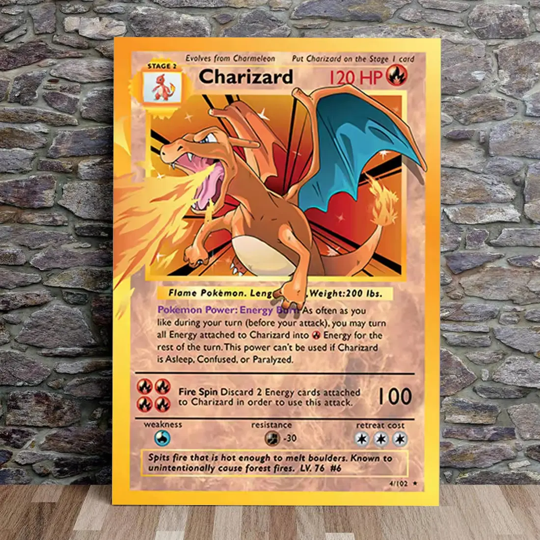 Pokemon Charizazd Cartoon Card Poster ,Charizazd Pokemon Poster Anime  Canvas Sticky Wall Art Printing Waterproof Home Living Bed Room Bar  Aesthetic Decor - TikTok Shop