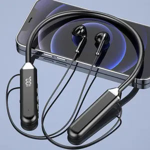 AKER Neckband Bluetooth Earphones In Ear Sports Running Long Battery Life Digital Display Universal for Phones
