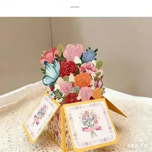 3D Pop-Up Flower Bouquet Greeting Card for Valentine's Day, Perfect Gift for 2026, Fast Shipping and Stunning Design