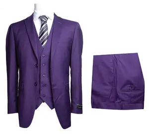Rich royal purple three-piece suit