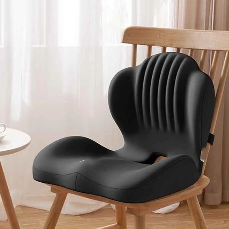 Ergonomic Memory Cotton Cushion | Lumbar and Back Support, Office, Chair, Car Seat Cushion, Relieves Back Pain, Reduces Stress, Perfect Gift for Parents and Friends, Lightweight, Portable, Medium Softness