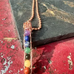 Juma Copper King Chakra Stack 24" Copper Necklace