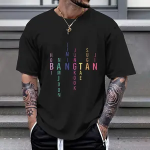 2025 Hot Bangtan Boys Name T-Shirt Jimin Jungkook Tae Suga Namjoon Hobby Jhope Jhope Jin Bangtan Korea Print T-Shirt Women's T-Shirt Top Tees Casual