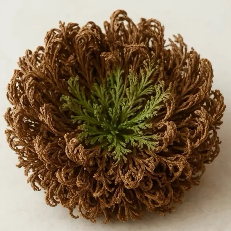 Rose of Jericho Bonsai - Powerful Symbol of Regeneration Dried Ball Turns Green in Water Brings Blessings