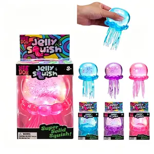 Needoh Jelly Squishy Super Soft Glitter Fidget Toy Satisfying Squeeze Sensory Toy for Stress Relief Desk Fun Easter Basket Stuffers Gift Ideas 3.54 in