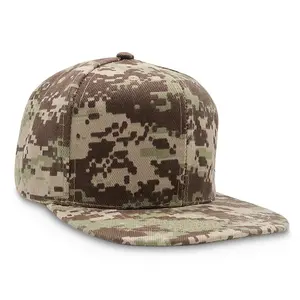 Men and Women Camo Digi-Camo Snapback Baseball Cap - Single and Two-Toned 100% Polyester Material