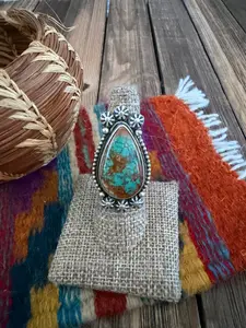 Handcrafted Royston Turquoise & Sterling Silver Ring Size 7 Daniel Benally