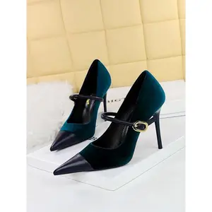 Women's Minimalist Temperament Solid Color Pointed Toe Stiletto Heels, High Heel Pumps, Elegant Buckle Design High Heels for Party, Fashionable Heels for Women(Sheet)