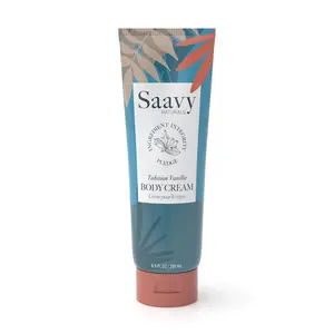 Saavy Naturals Rich Tahitian Vanilla Body Cream – Kukui & Moringa Oils – Deep Moisture 8 oz