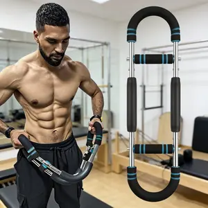 Multi-Functional Strength Training Arm Set with durable stainless steel and adjustable resistance. Multi-grip for training, shaping and recovery, unisex wide application. Compact for home, office and dorm, all-day efficient fitness.
