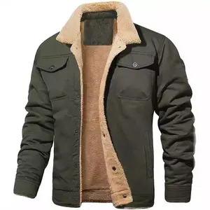 Autumn and Winter New Men's Jacket Fleece-lined Cotton Workwear Casual Jacket Men's Coat Factory Menswear Tops