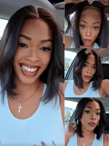 Bob Wig Human Hair – No Glue 13x4 HD LFront, 10inch Short Straight, Natural Hairline, Beginner Friendly, No Shedding Tangle Free for Daily Party & Holidayace