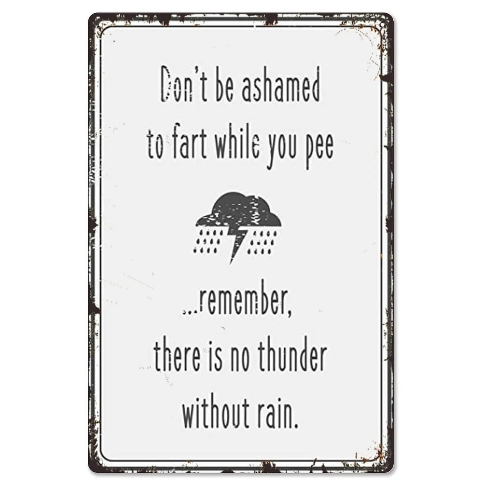 8x12 in Lead-Free Aluminum Tin Home Sign - Funny Quote Bathroom Wall Decor, Whimsy Retro Plaque, "Don't Be Ashamed To Fart While You Pee", Stylish Decorative Gift for Sarcasm Lovers, Bathroom Home Supply, tiktokshopspringglowup, summervibes, Stylish Home