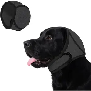 Dog Quiet Ear Cover, Waterproof Dogs Calming Hood, Dog Ear Muffs Quiet Ears for Anxiety for Ear Protection for Bath for Grooming (Gray, Medium) breathable memory foam