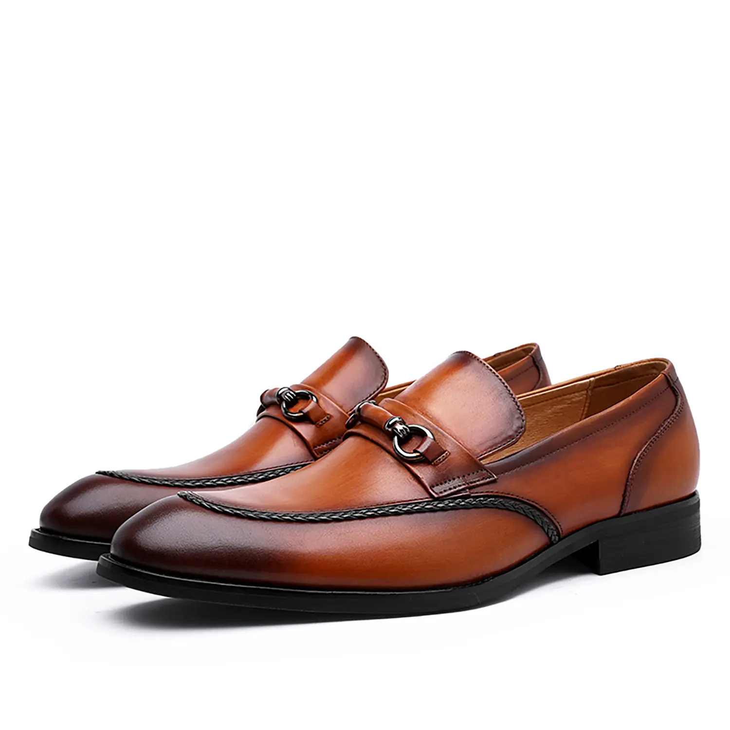 DESAI horsebit leather loafers Man's low-top  business casual pattern shoes DS891705