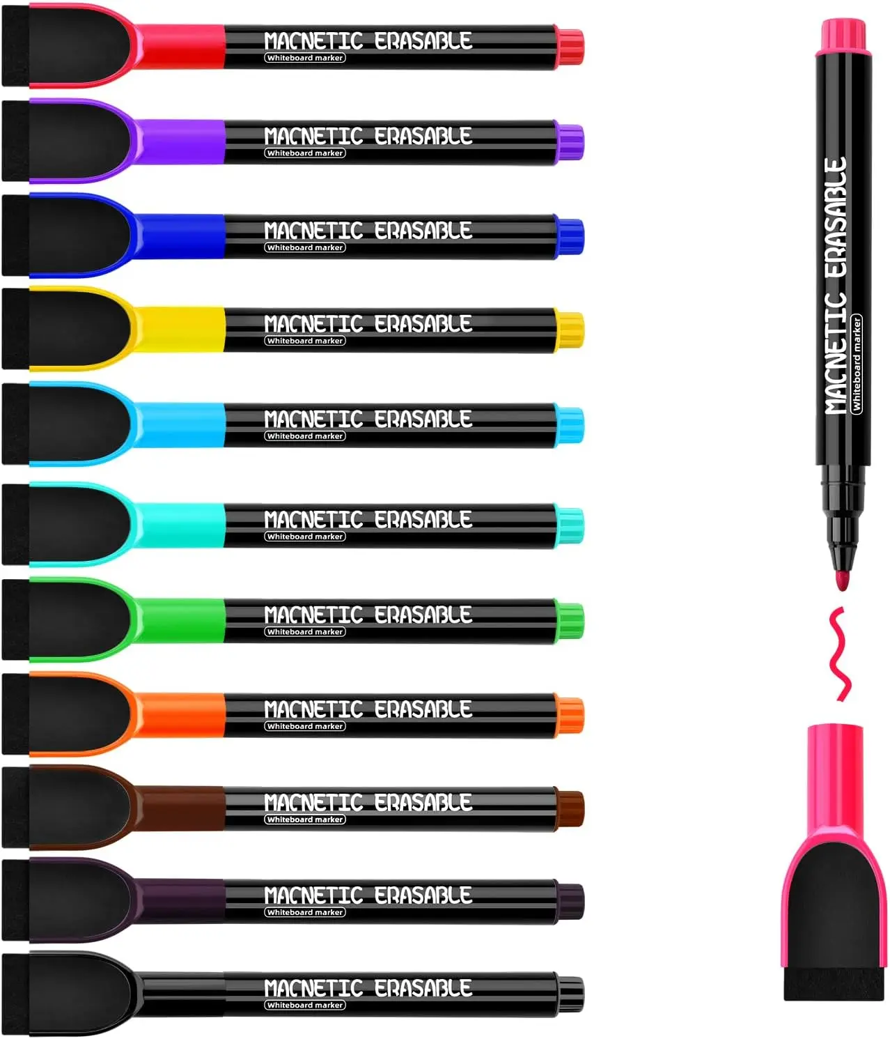 Summer Spring Gift Magnetic Dry Erase Markers with Fine Tip and Eraser Cap – Ideal for Whiteboards, Calendars, and Fridges – Easy to Use, Low Odor, Perfect for Home, Office, or Classroom Use