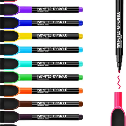 Halloween Fall Gift   Magnetic Dry Erase Markers with Fine Tip and Eraser Cap – Ideal for Whiteboards, Calendars, and Fridges – Easy to Use, Low Odor, Perfect for Home, Office, or Classroom Use